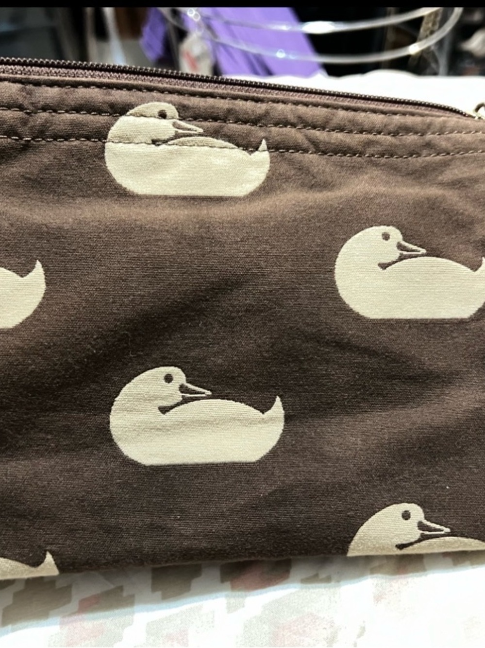 Dooney & Bourke Brown Shoulder Bag with Cream Bird Motif - Picture 2 of 7